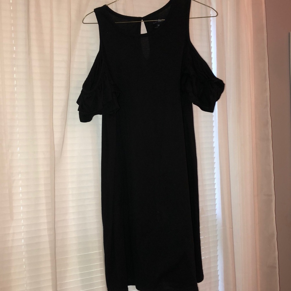 Womens black dress with half sleeves